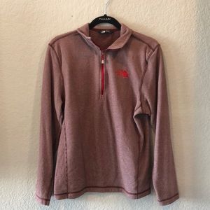 Red north face quarter zip